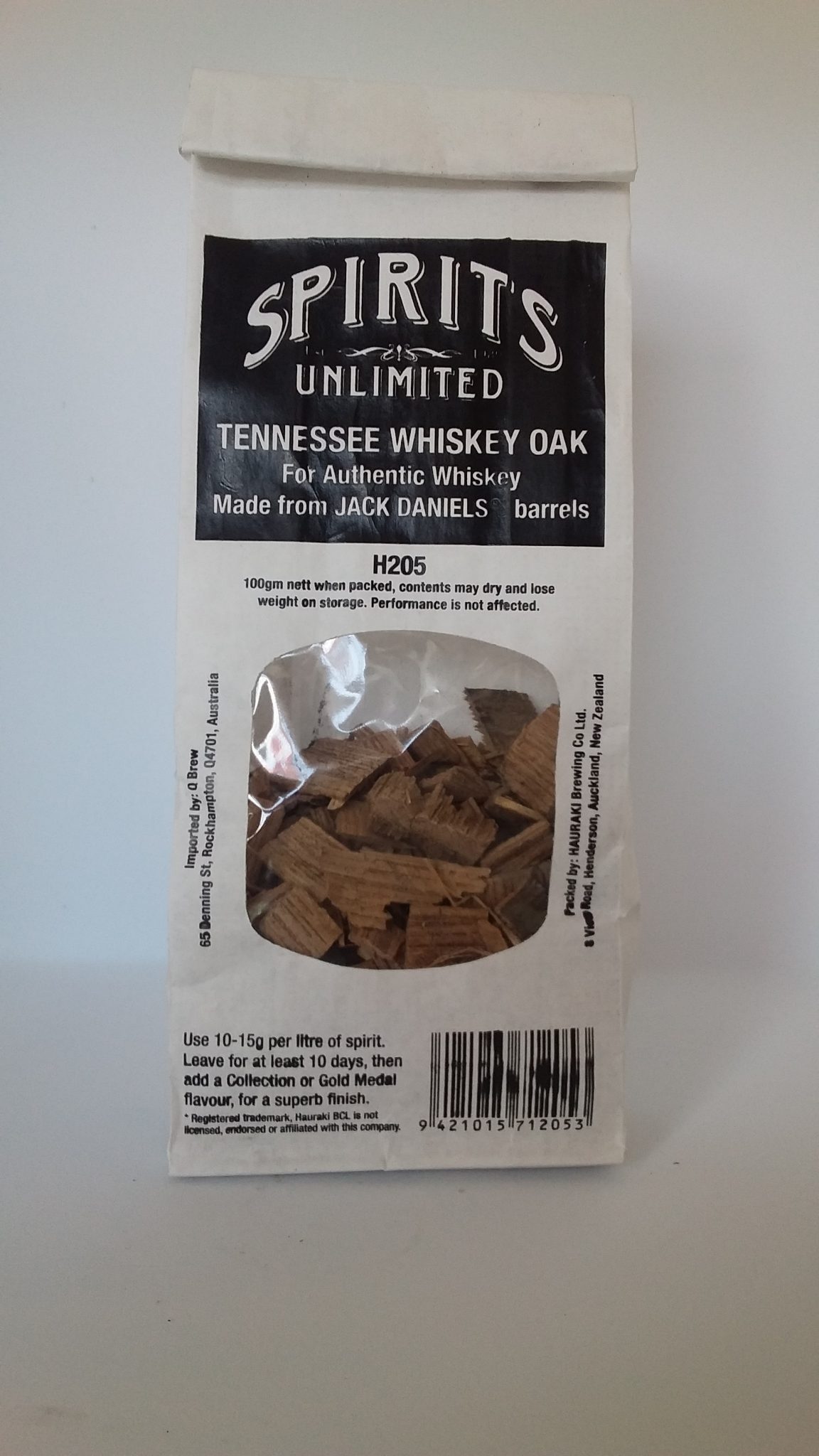 Jack Daniels Oak Chips 100g Brew Northland